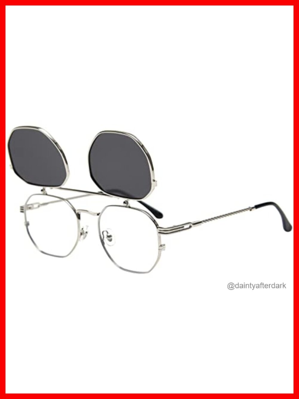 Polarized Flip Up Steampunk Sunglasses with Double Lenses UV400